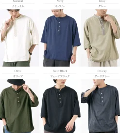 SLOW HANDS / Henry Neck Combi T-Shirt