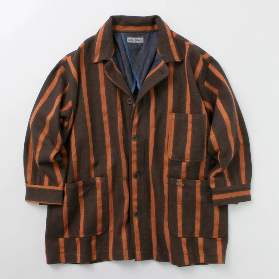SLOW HANDS / Old School Stripe Loose Fit Coverall Coat