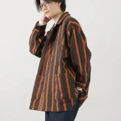 SLOW HANDS / Old School Stripe Loose Fit Coverall Coat