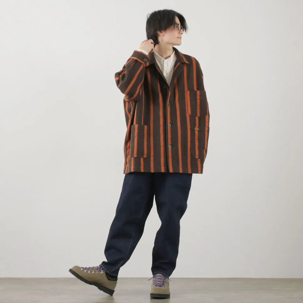 SLOW HANDS / Old School Stripe Loose Fit Coverall Coat