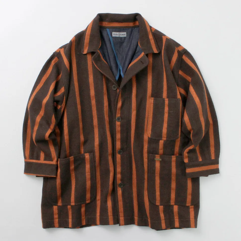 SLOW HANDS / Old School Stripe Loose Fit Coverall Coat