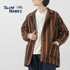 SLOW HANDS / Old School Stripe Loose Fit Coverall Coat