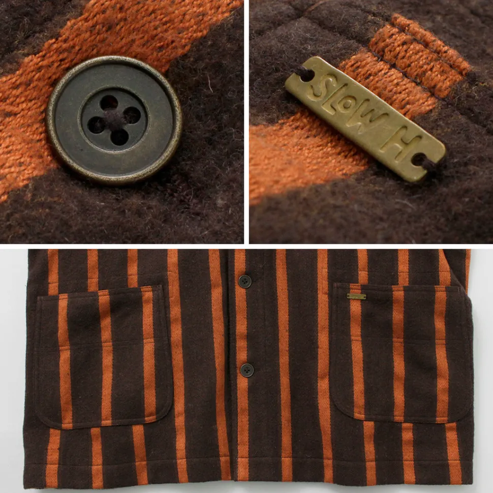 SLOW HANDS / Old School Stripe Loose Fit Coverall Coat