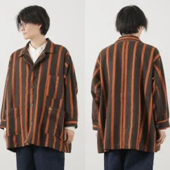 SLOW HANDS / Old School Stripe Loose Fit Coverall Coat