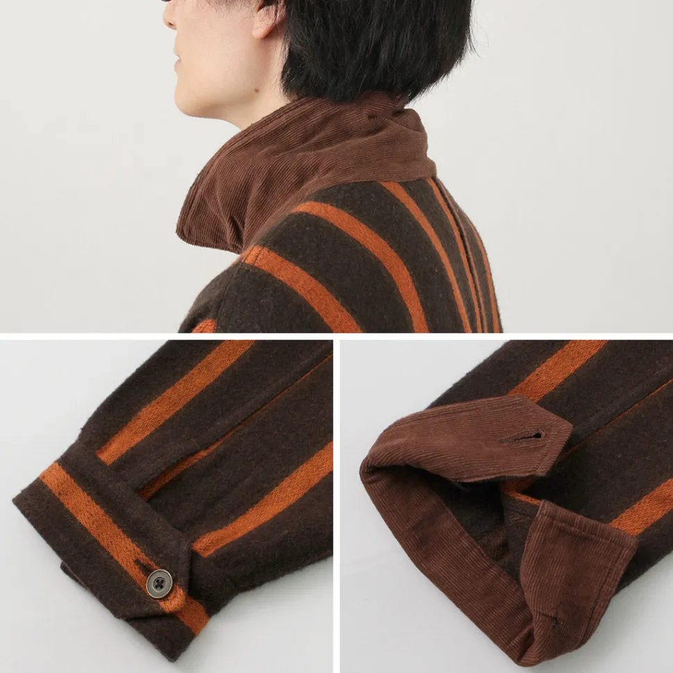 SLOW HANDS / Old School Stripe Loose Fit Coverall Coat