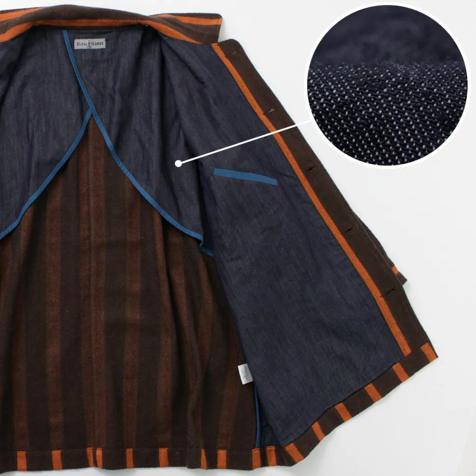 SLOW HANDS / Old School Stripe Loose Fit Coverall Coat