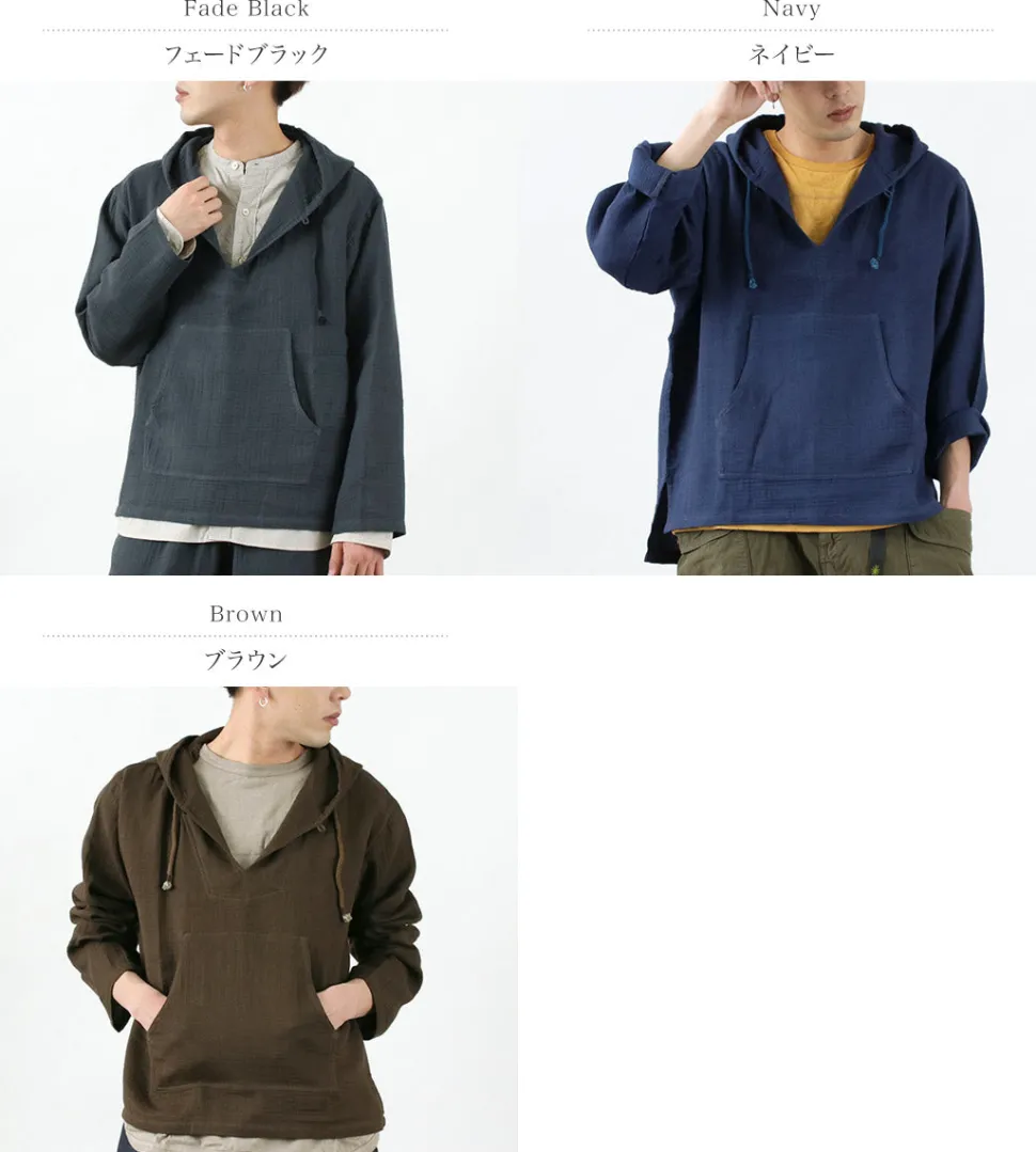 SLOW HANDS / Triple gauze Mexican parka