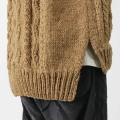 SLOW HANDS / Vegetable Dye Aran Drop Shoulder Knit Vest