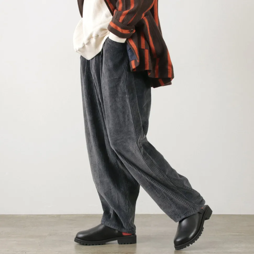 SLOW HANDS / Wide Corduroy Poofy Tuck Pants