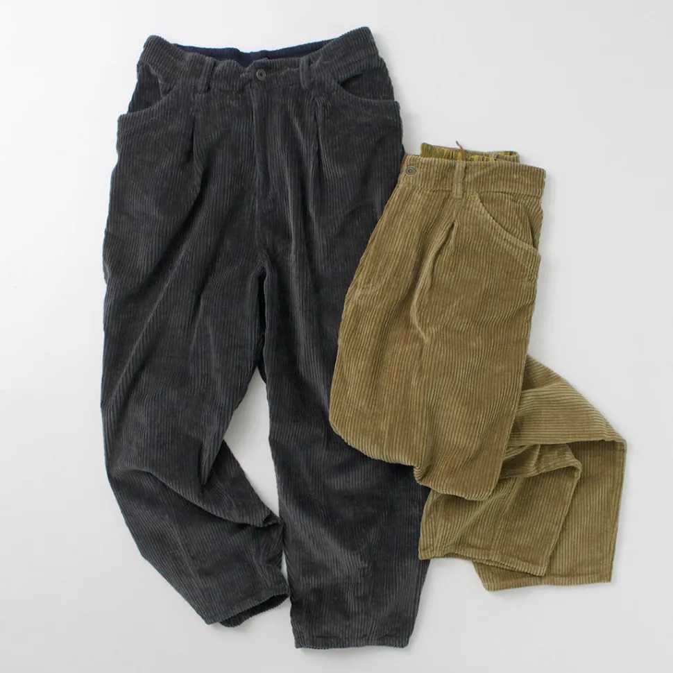 SLOW HANDS / Wide Corduroy Poofy Tuck Pants