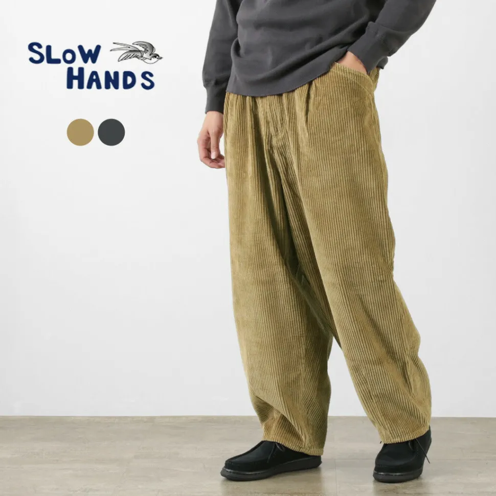 SLOW HANDS / Wide Corduroy Poofy Tuck Pants