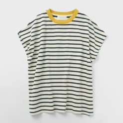 SOGLIA / Open End French Sleeve T-Shirt Striped
