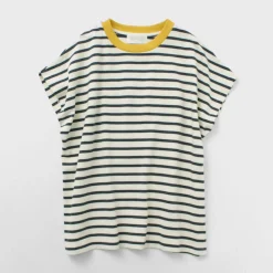 SOGLIA / Open End French Sleeve T-Shirt Striped