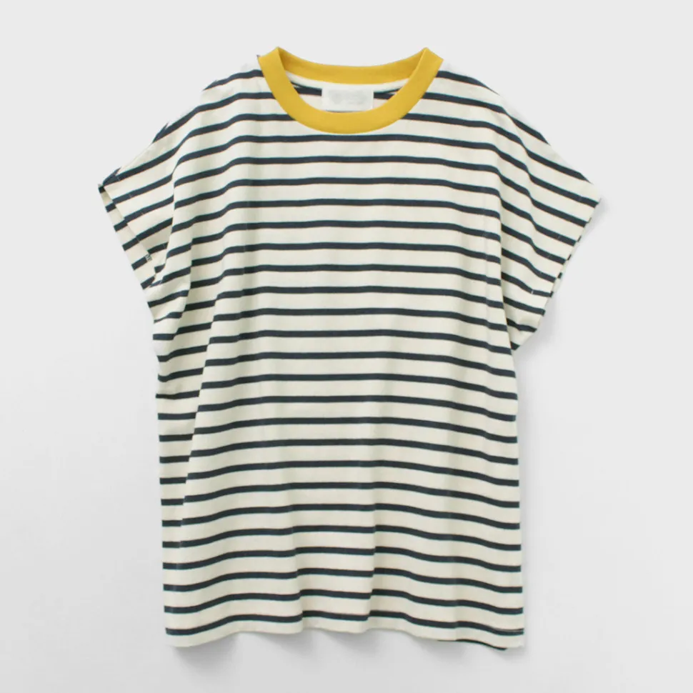 SOGLIA / Open End French Sleeve T-Shirt Striped