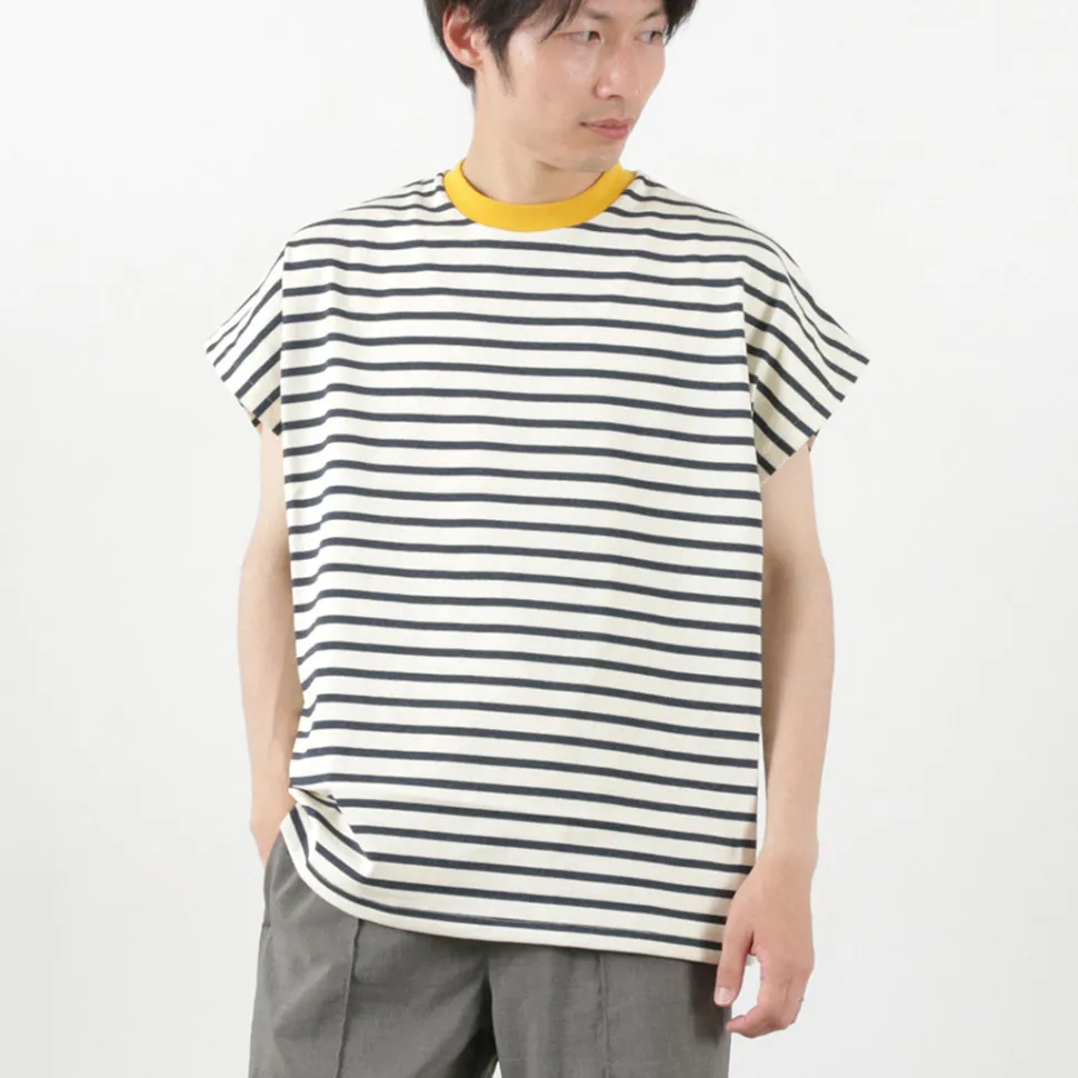 SOGLIA / Open End French Sleeve T-Shirt Striped