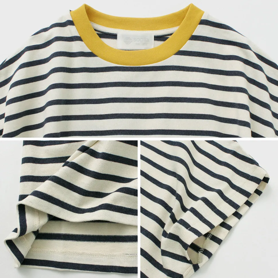 SOGLIA / Open End French Sleeve T-Shirt Striped