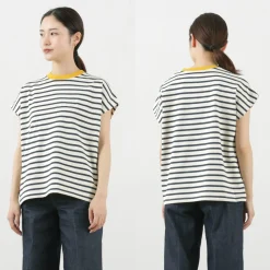 SOGLIA / Open End French Sleeve T-Shirt Striped