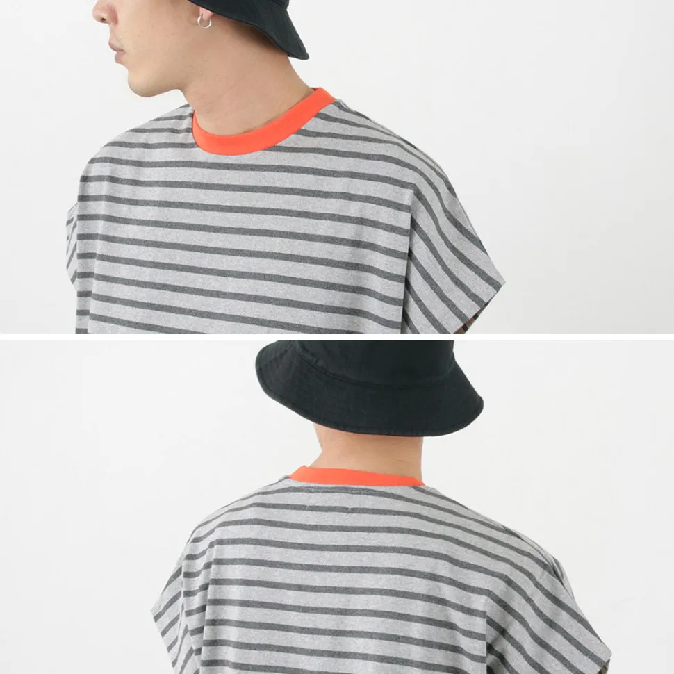 SOGLIA / Open End French Sleeve T-Shirt Striped