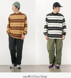 THE FOX / Fox Striped Crew Neck Long Sleeve T-Shirt