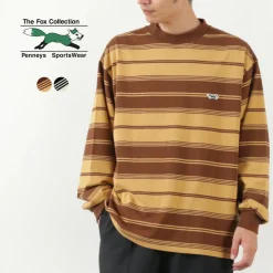 THE FOX / Fox Striped Crew Neck Long Sleeve T-Shirt