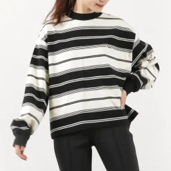 THE FOX / Fox Striped Crew Neck Long Sleeve T-Shirt