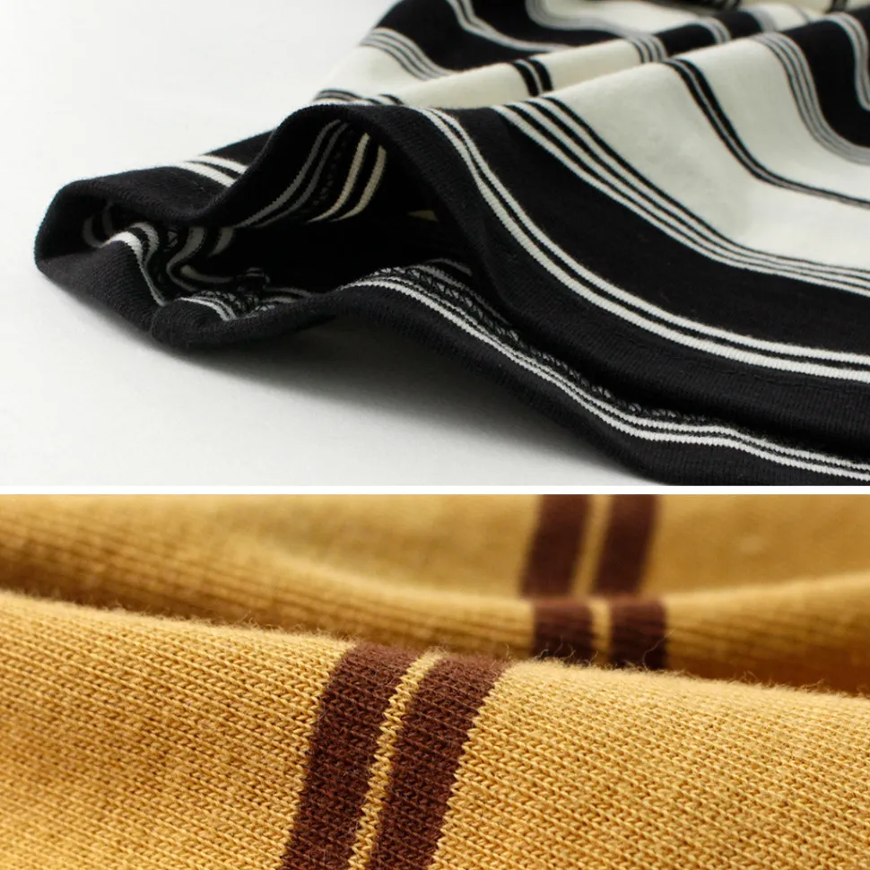 THE FOX / Fox Striped Crew Neck Long Sleeve T-Shirt