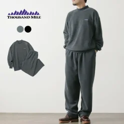 THOUSAND MILE / Knit Fleece Mock & Long Pants Setup