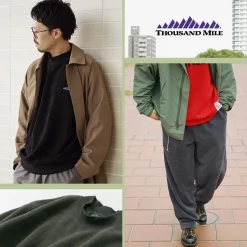 THOUSAND MILE / Knit Fleece Mock & Long Pants Setup