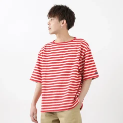 TIEASY / HDCS Big stripe boat-neck T-shirt