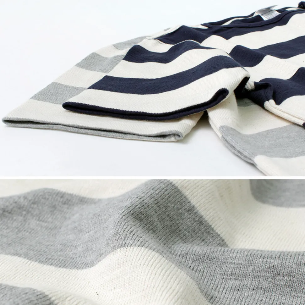 TIEASY / HDCS Boat neck S/S wide stripe basque shirt