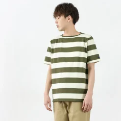 TIEASY / HDCS Boat neck S/S wide stripe basque shirt