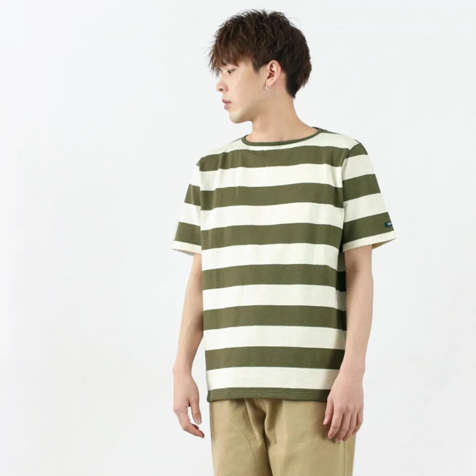 TIEASY / HDCS Boat neck S/S wide stripe basque shirt