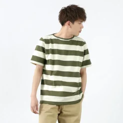 TIEASY / HDCS Boat neck S/S wide stripe basque shirt