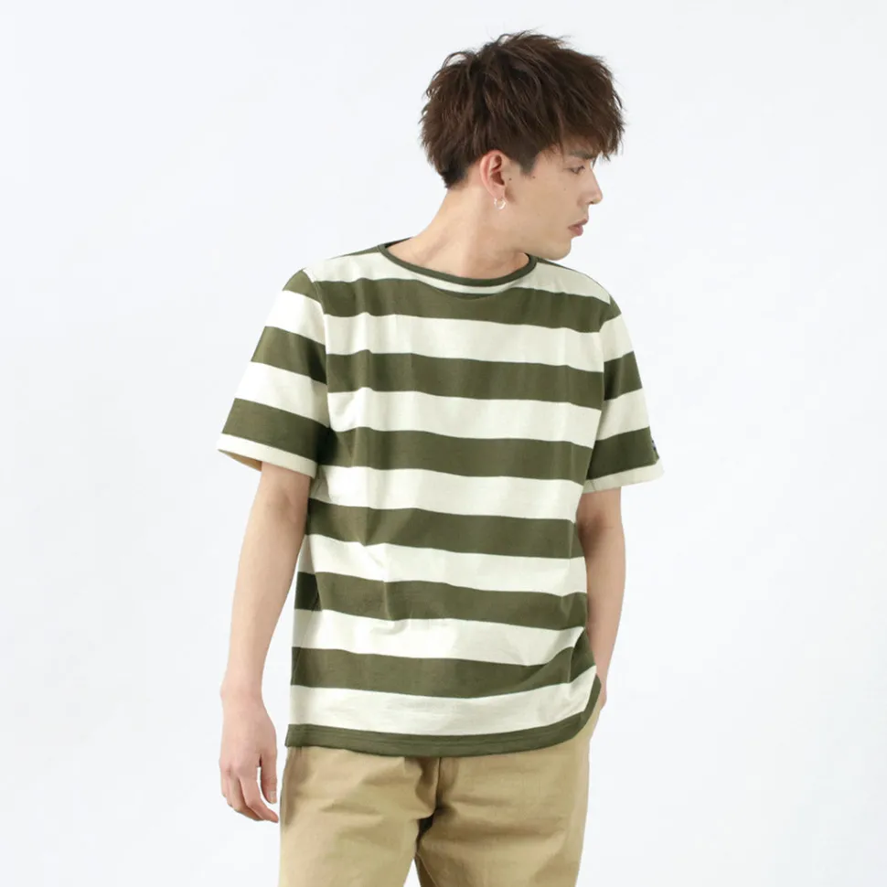 TIEASY / HDCS Boat neck S/S wide stripe basque shirt