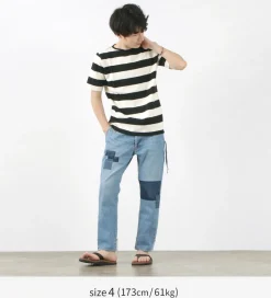 TIEASY / HDCS Boat neck S/S wide stripe basque shirt