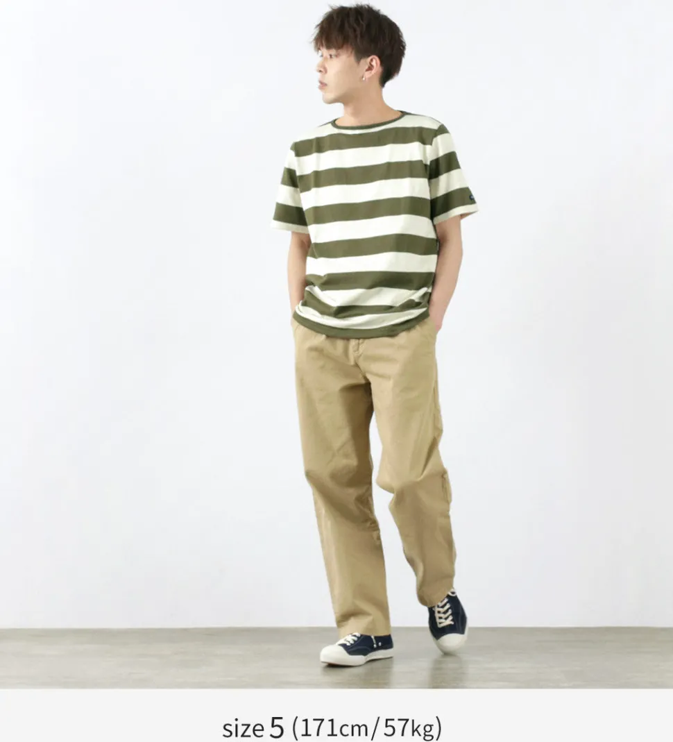 TIEASY / HDCS Boat neck S/S wide stripe basque shirt