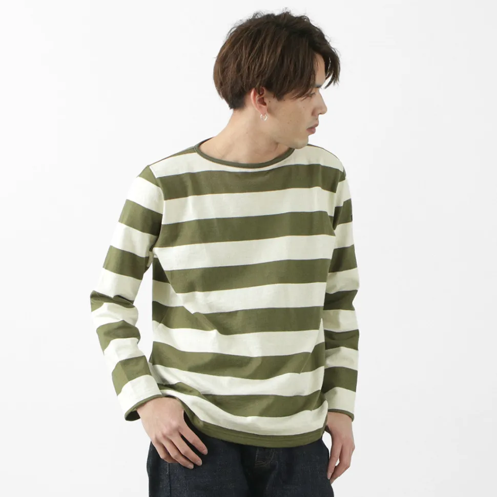 TIEASY / HDCS Boat neck wide stripe basque shirt