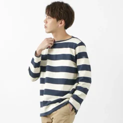 TIEASY / HDCS Boat neck wide stripe basque shirt