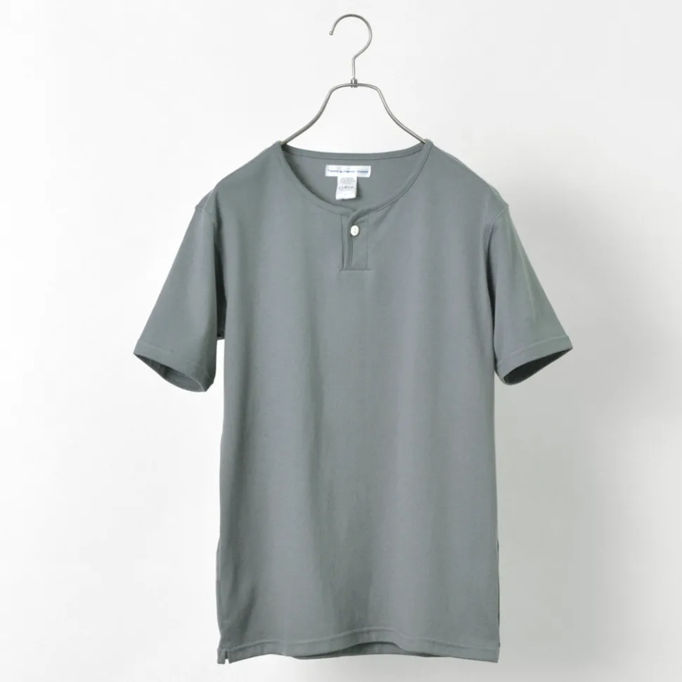 TIEASY / Summer Knits Henley Short Sleeve T-shirt