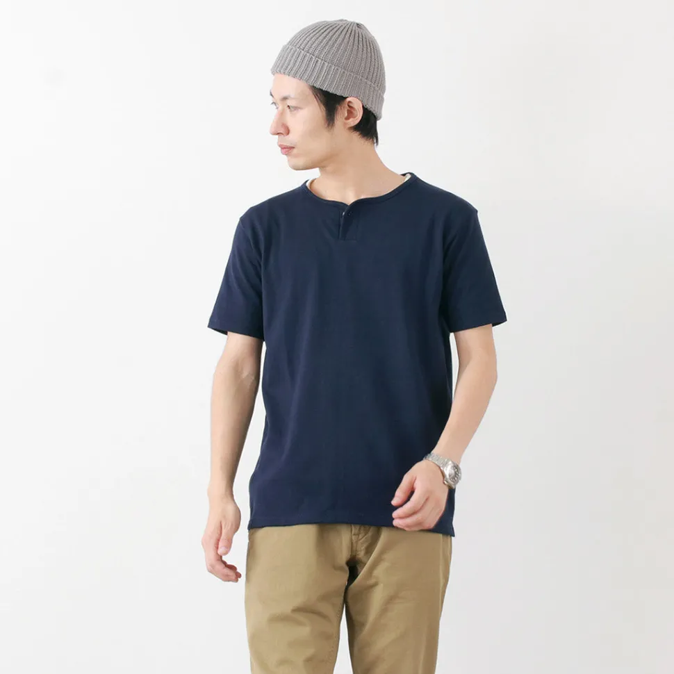 TIEASY / Summer Knits Henley Short Sleeve T-shirt