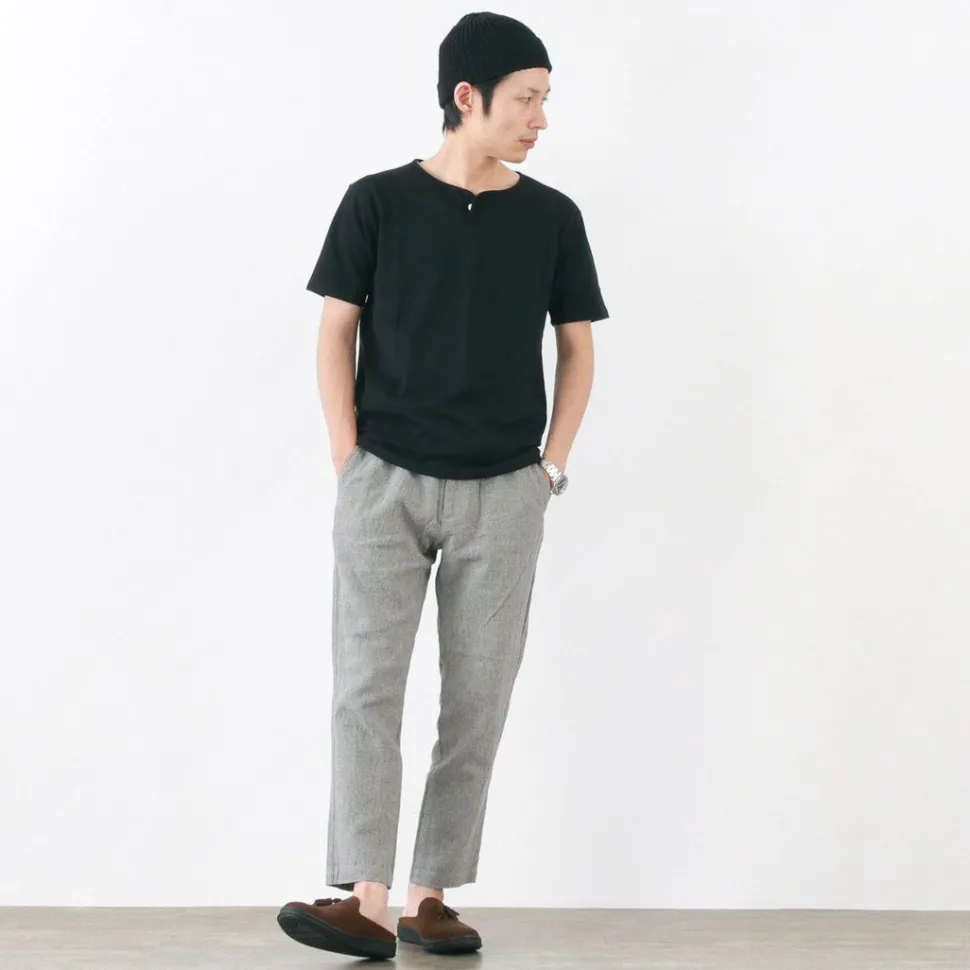 TIEASY / Summer Knits Henley Short Sleeve T-shirt