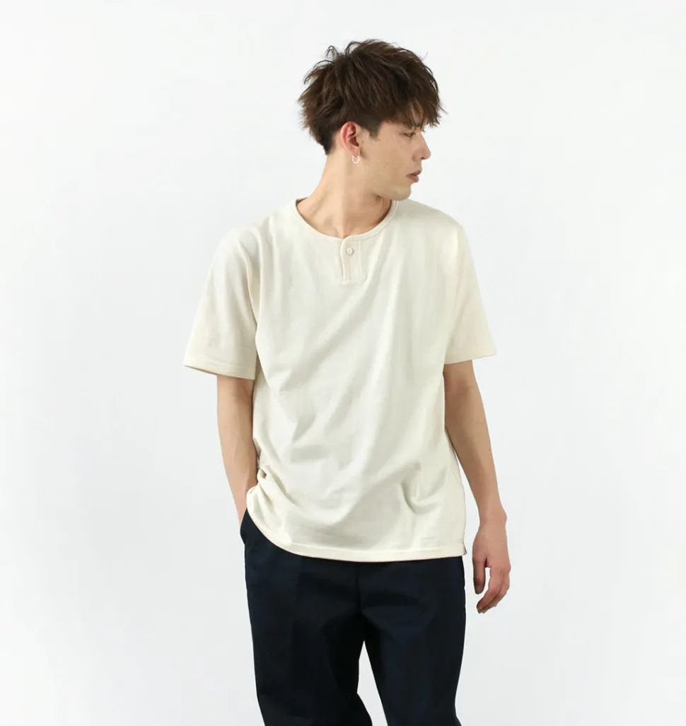 TIEASY / Summer Knits Henley Short Sleeve T-shirt