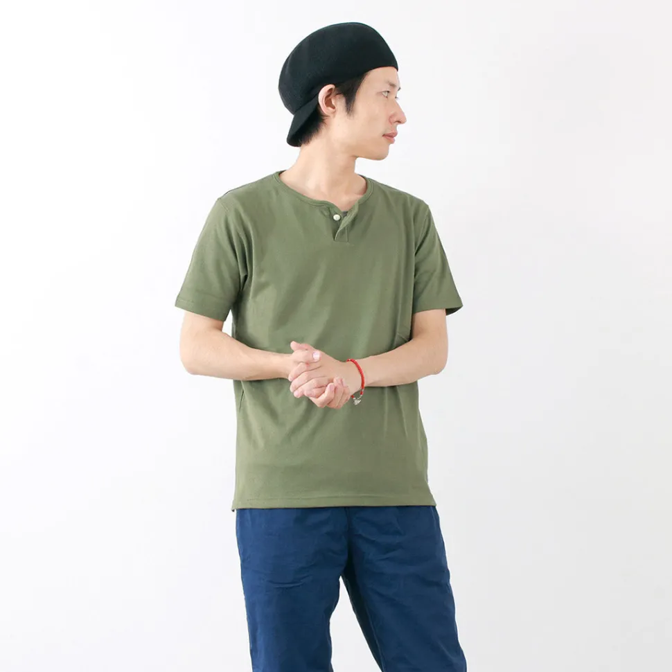 TIEASY / Summer Knits Henley Short Sleeve T-shirt