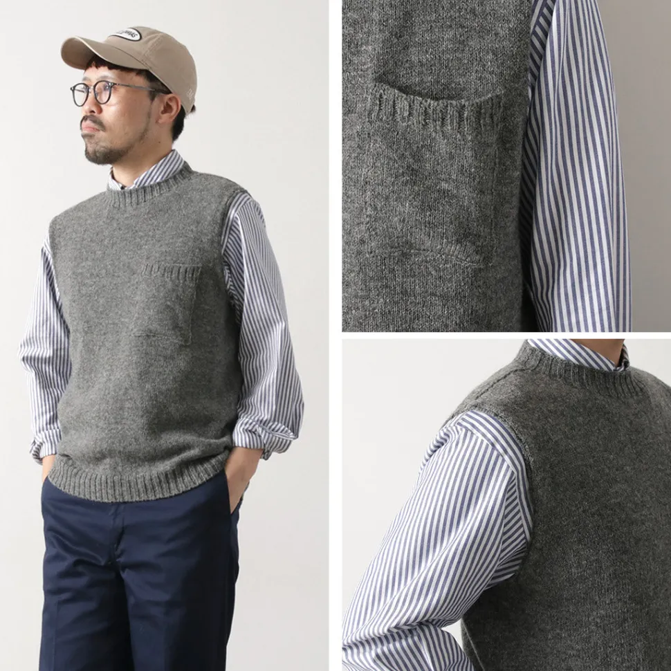 TOM SIMPSON / Crew Neck Pocket Knit Vest