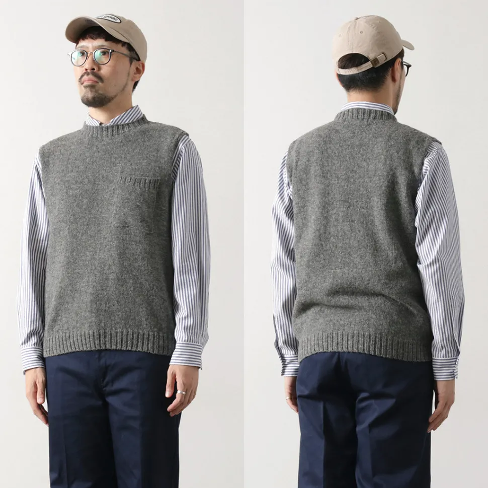 TOM SIMPSON / Crew Neck Pocket Knit Vest