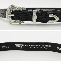 TORY LEATHER / 3/4 inch Western Belt Basket Weave