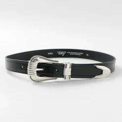 TORY LEATHER / 3 Piece Silver Buckle Belt