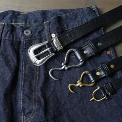 TORY LEATHER / 3 Piece Silver Buckle Belt