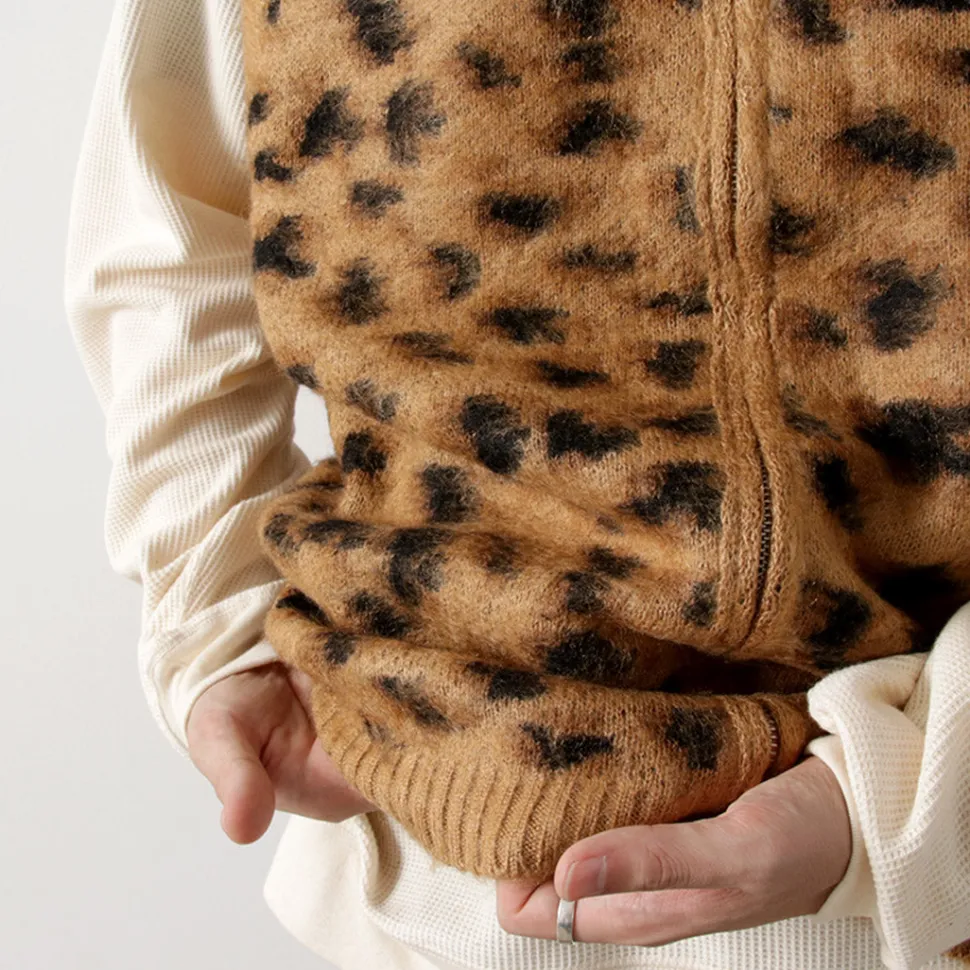 TOWN CRAFT / Shaggy Vintage Pattern Zipped Vest