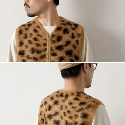 TOWN CRAFT / Shaggy Vintage Pattern Zipped Vest